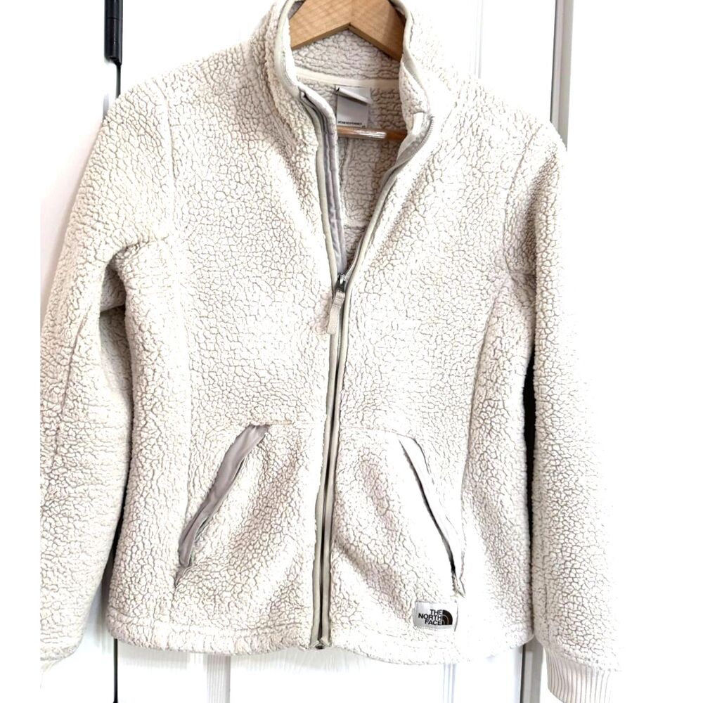 The North Face Cream Sherpa Fleece Full-Zip Jacket - Size XS ❄️✨